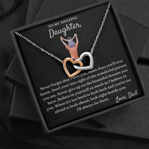 Wonderful Person You Are - Interlocking Hearts Necklace For Daughter