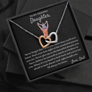 Wonderful Person You Are - Interlocking Hearts Necklace For Daughter