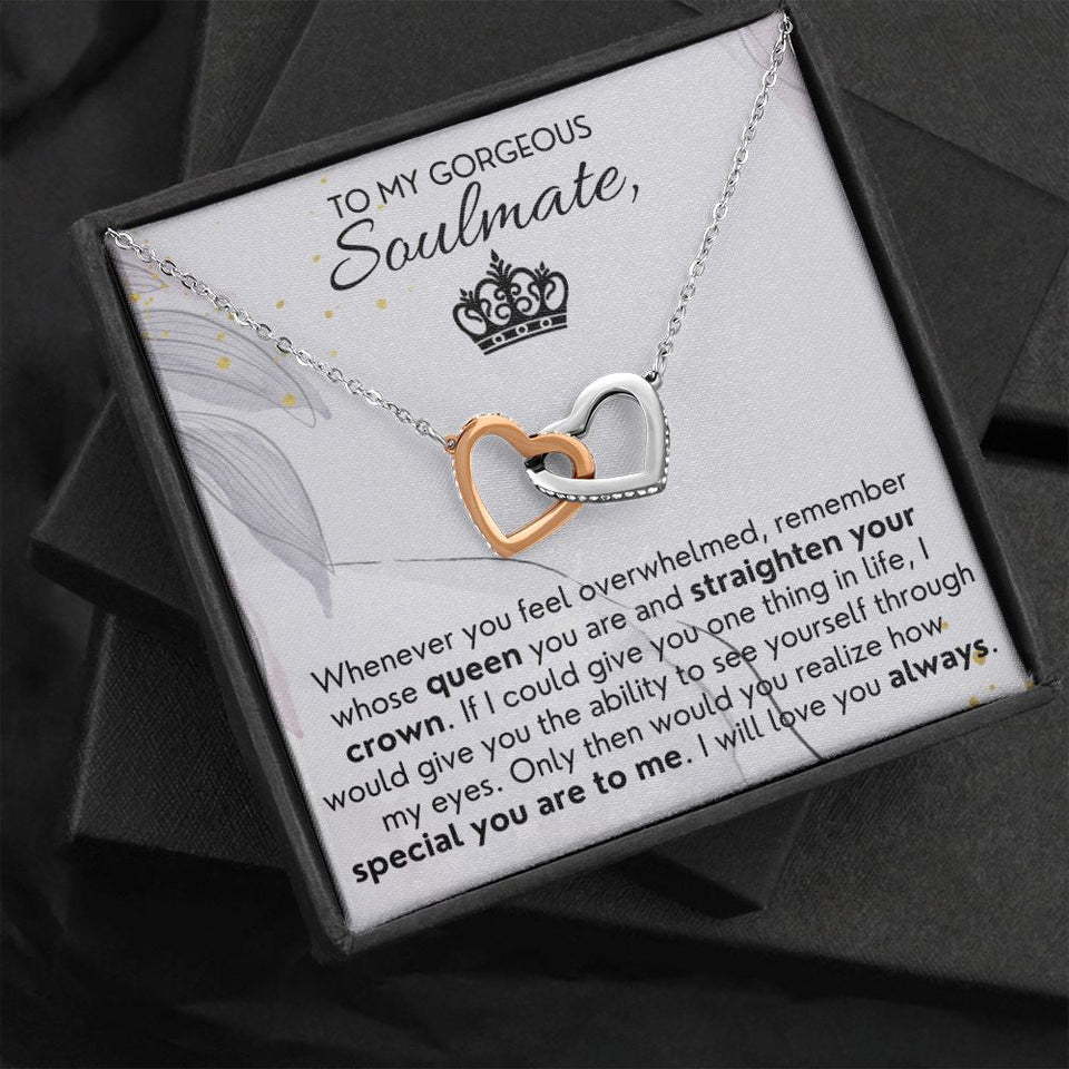 Straighten Your Crown - Interlocking Hearts Necklace For Wife