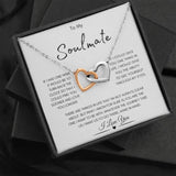To My Soulmate | You Are The One I Want To Be With | Interlocking Hearts Necklace