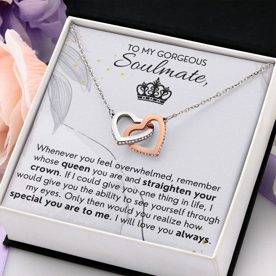 Straighten Your Crown - Interlocking Hearts Necklace For Wife