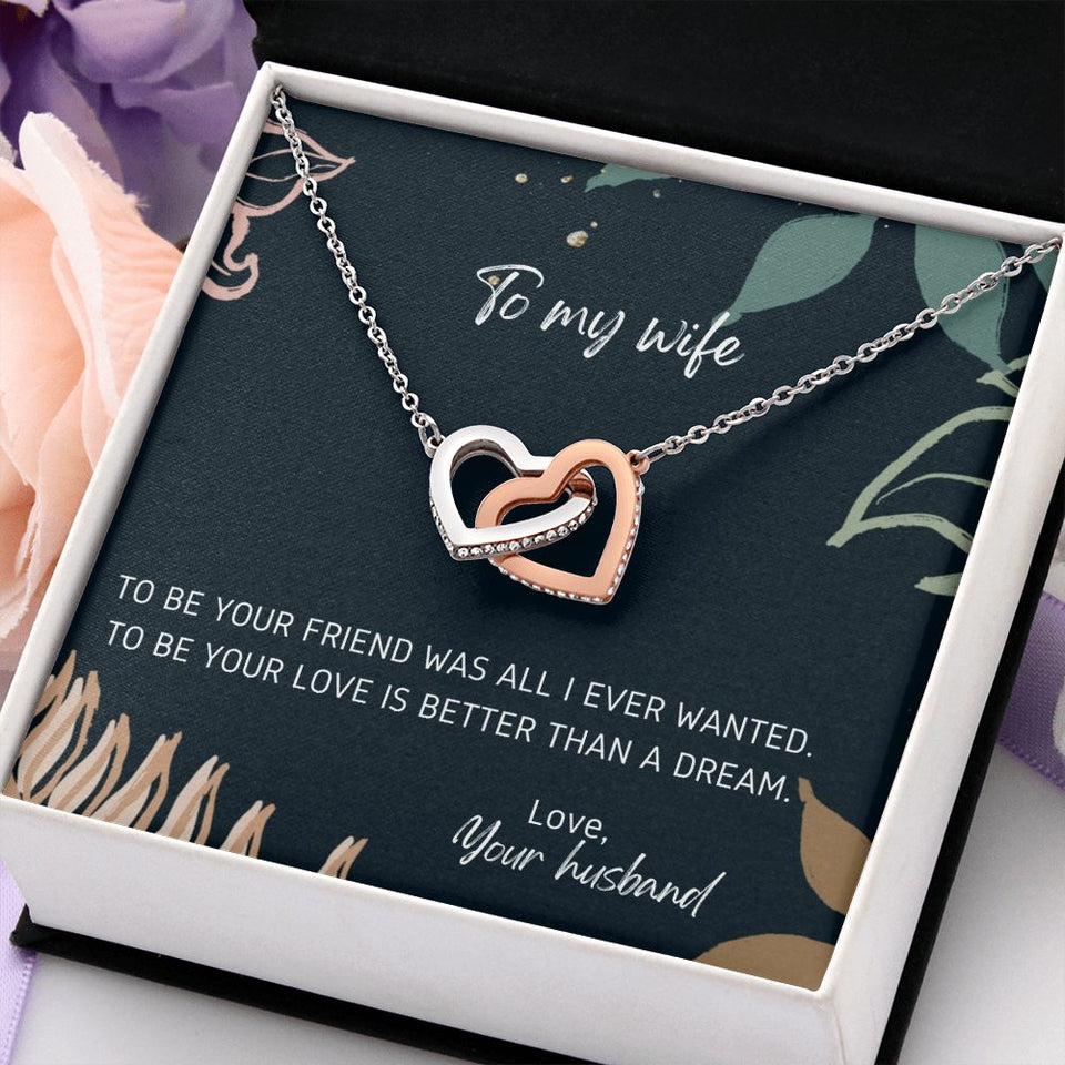 Better Than A Dream - Interlocking Hearts Necklace For Wife