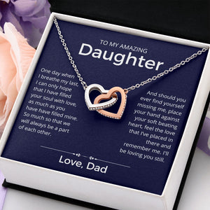 Always A Part Of Each Other - Interlocking Hearts Necklace For Daughter