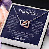 I Will Always Be Waiting - Interlocking Hearts Necklace For Daughter