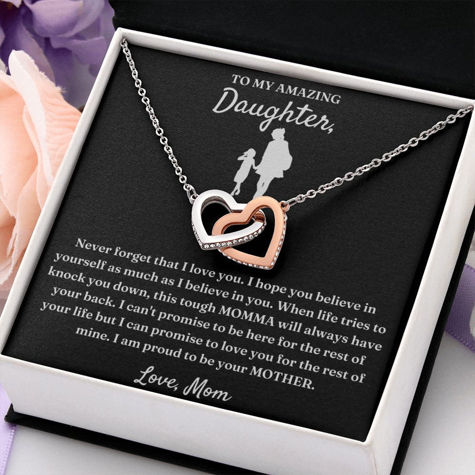I Believe In You - Interlocking Hearts Necklace For Daughter