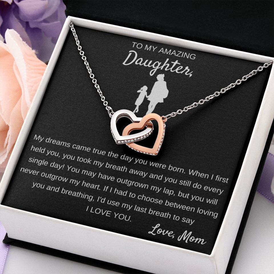 When I First Held You - Interlocking Hearts Necklace For Daughter