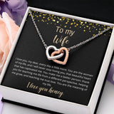 To My Wife | You Are The Meaning Of My Life | Interlocking Hearts Necklace