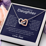 Even On The Hardest Days - Interlocking Hearts Necklace For Daughter