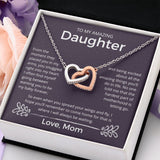 You Snuggled Right Into My Heart - Interlocking Hearts Necklace For Daughter