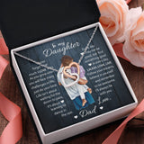 Daughter Laugh Love Live, Interlocking Hearts Necklace, Gift for Daughter from Dad