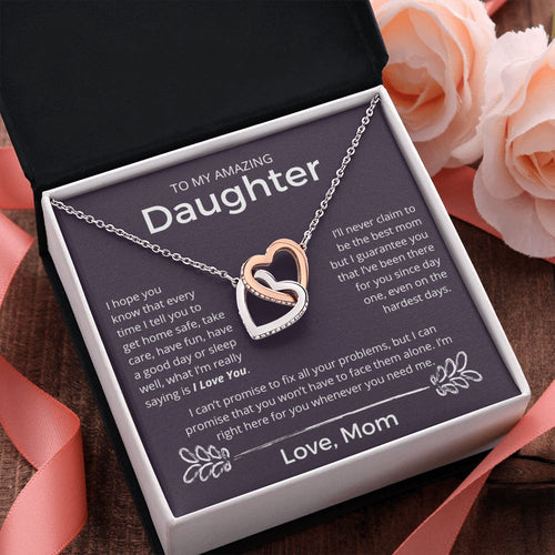 Whenever You Need Me - Interlocking Hearts Necklace For Daughter