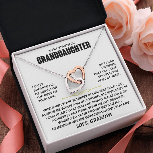 Beautiful Granddaughter Interlocking Hearts Necklace | Deep In Your Heart | Gift for Granddaughter from Grandpa