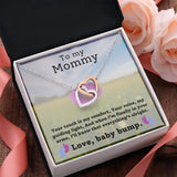 To My Mommy - Your Touch Is My Comfort Interlocking Hearts Necklace