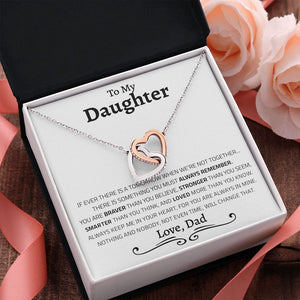 To My Daughter | I Will Always Keep You In My Heart | Interlocking Hearts Necklace
