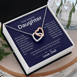 So Proud Of You - Interlocking Hearts Necklace For Daughter