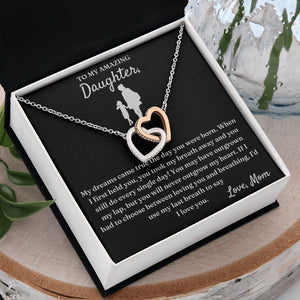 My Last Breath - Interlocking Hearts Necklace For Daughter