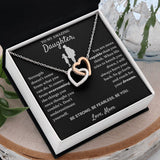 To My Amazing Daughter necklace, Be Fearless - Interlocking Hearts Necklace For Daughter