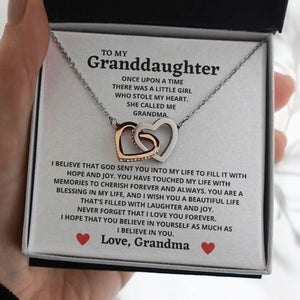 Necklace For Granddaughter From Grandma - I Believe In You Necklace - Interlocking Hearts Necklace