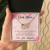 Dear Mom, Thank You Mom necklace, Interlocking Hearts Necklace