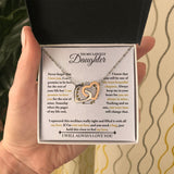 Daughter Necklace - Feel My Love - Interlocking Hearts Necklace