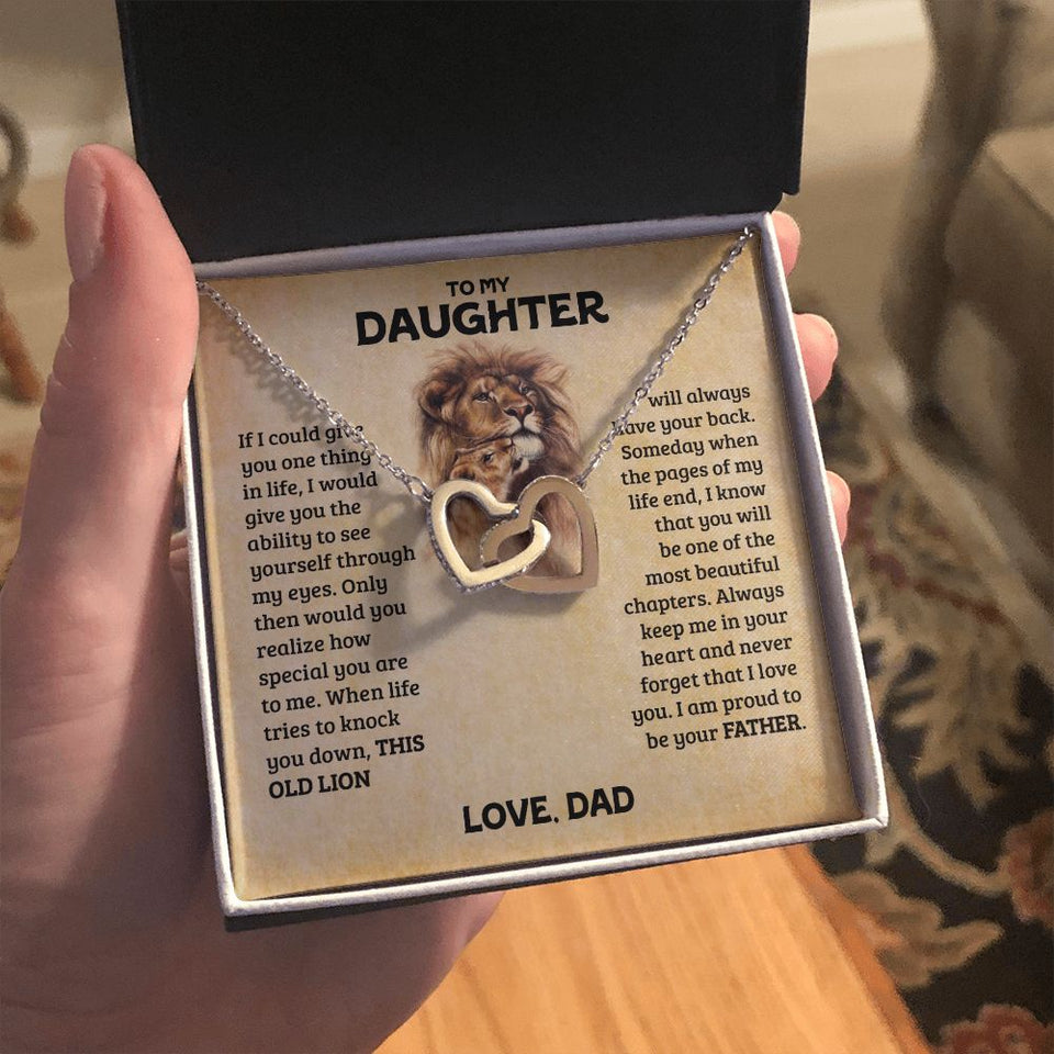 To My Daughter | This Old Lion | Interlocking Hearts Necklace | Father to Daughter Gift