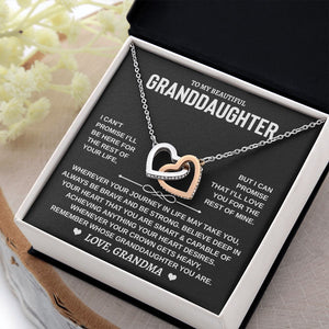 Granddaughter Gift From Grandma | Interlocking Hearts Necklace with Message Card