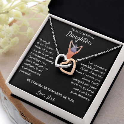 Don't Underestimate Yourself - Interlocking Hearts Necklace For Daughter