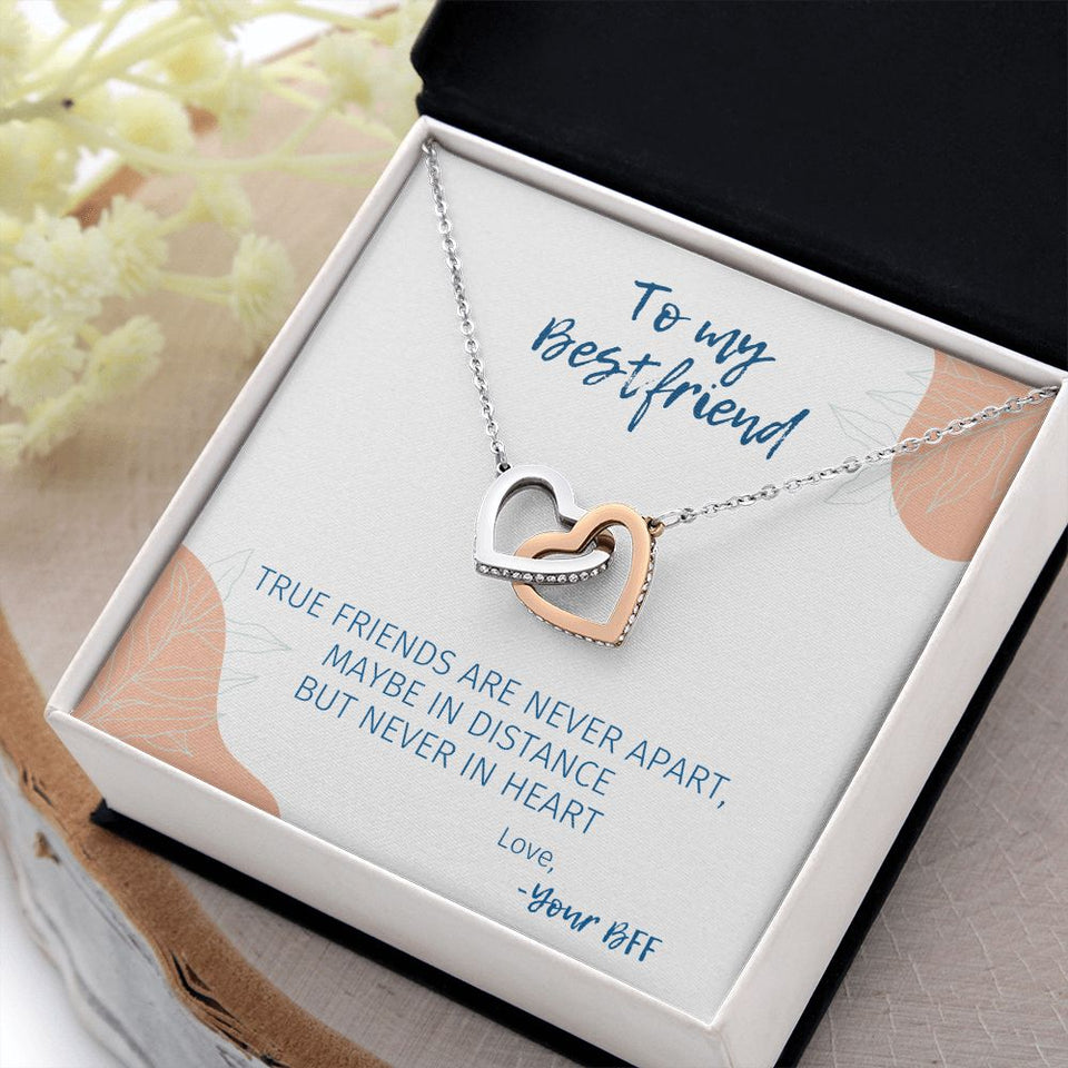 Never Apart - Interlocking Hearts Necklace For Best Friend