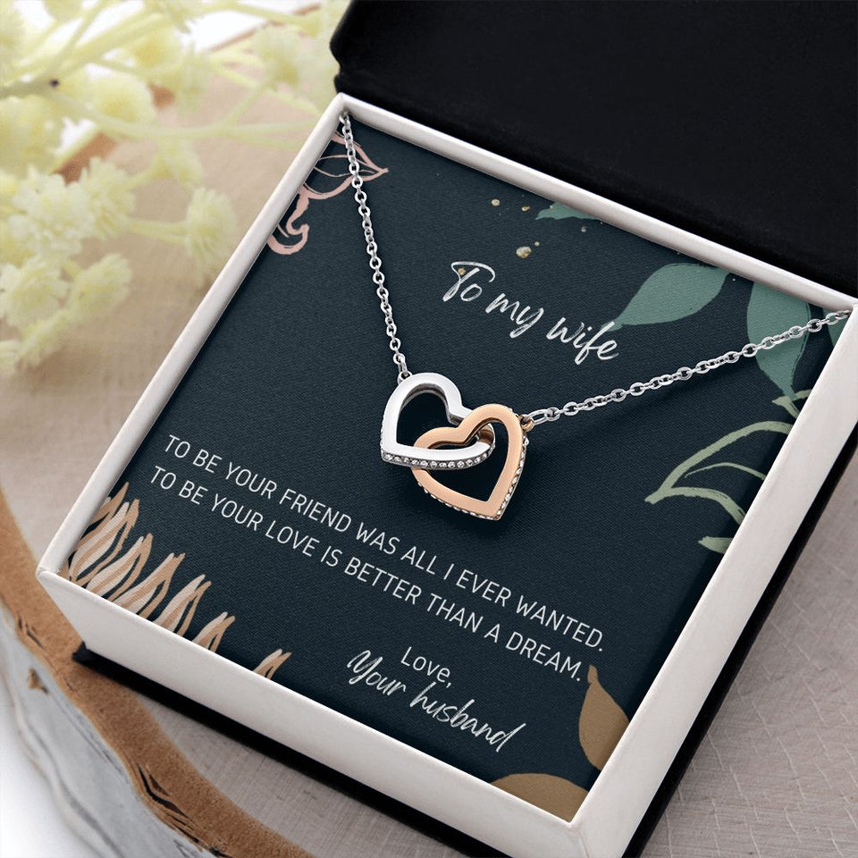Better Than A Dream - Interlocking Hearts Necklace For Wife