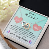 To My Mommy - I Hear Your Voice, I Feel Your Love Interlocking Hearts Necklace