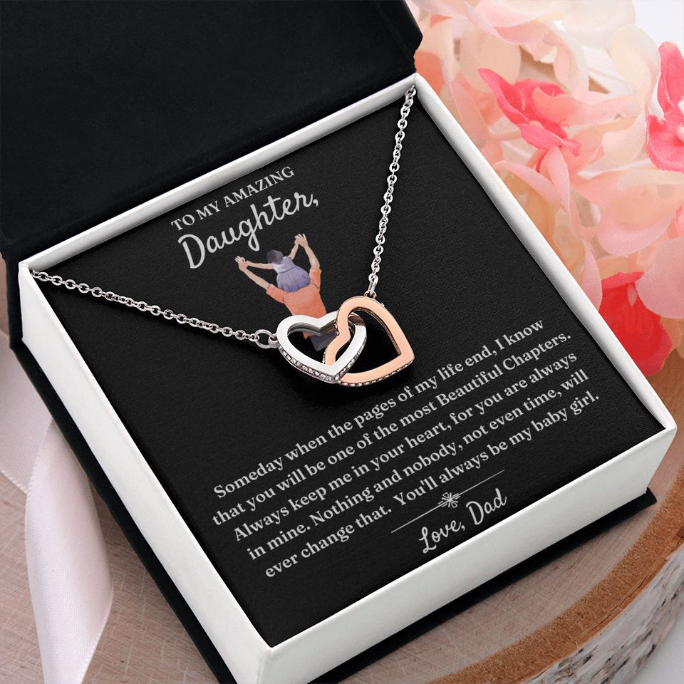 Not Even Time Will Change That - Interlocking Hearts Necklace For Daughter