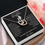 To My Amazing Daughter necklace, Be Fearless - Interlocking Hearts Necklace For Daughter