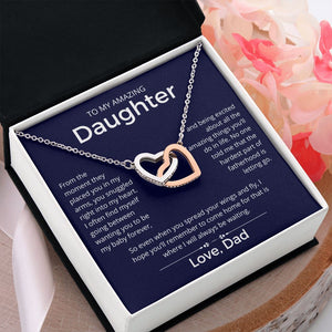 I Will Always Be Waiting - Interlocking Hearts Necklace For Daughter