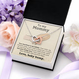 To My Mommy - Your Heartbeat Is My Lullaby Interlocking Hearts Necklace