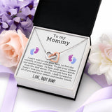 To My Mommy - I Can't Wait To See Your Face Interlocking Hearts Necklace - Perfect Gift for Expecting Mom