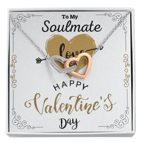 To Your Soulmate Interlocking Hearts Necklace Gift For Happy Valentine's Day