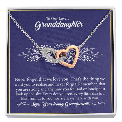 To Our Lovely Granddaughter - Interlocking Hearts Necklace