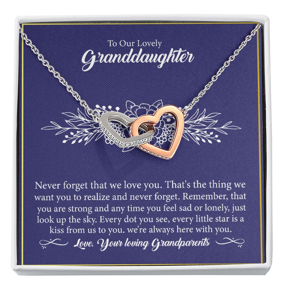 To Our Lovely Granddaughter - Interlocking Hearts Necklace