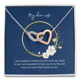 Wife - I Love You More Than Words Can Say - Interlocking Hearts Necklace