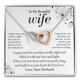 To My Wife - Love and Light - Interlocking Hearts Necklace