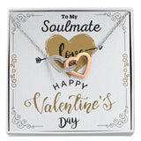 To Your Soulmate Interlocking Hearts Necklace Gift For Happy Valentine's Day
