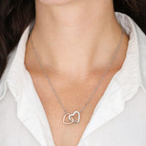 To My Wife Interlocking Hearts Rose Gold Necklace Gift From Husband
