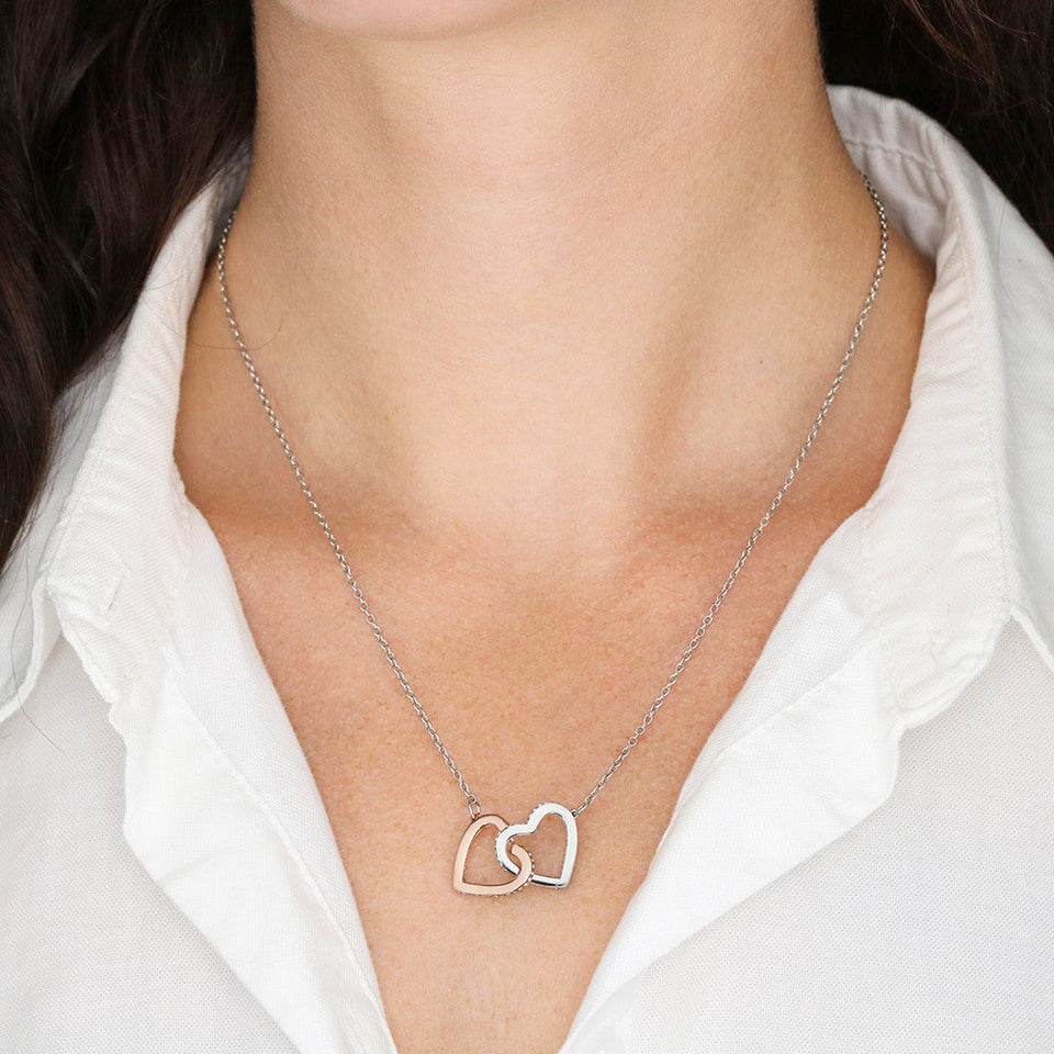 To My Granddaughter from Grandma Valentine's Day Interlocking Hearts Necklace