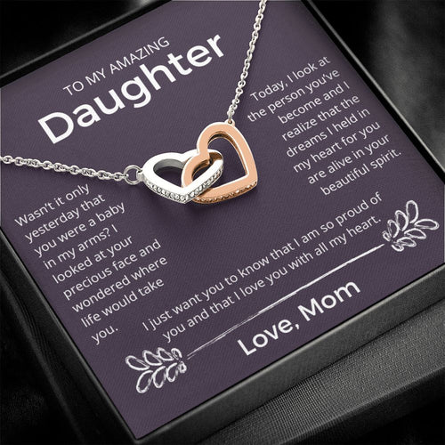 The Dreams I Held In My Heart - Interlocking Hearts Necklace For Daughter