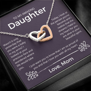 The Dreams I Held In My Heart - Interlocking Hearts Necklace For Daughter