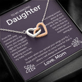 You Snuggled Right Into My Heart - Interlocking Hearts Necklace For Daughter