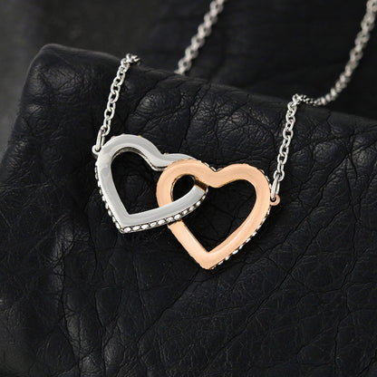 To My Girlfriend - Interlocking Hearts Necklace - Red Balloons Gift For Mom, necklace For Wife, Gift For Mother's Day
