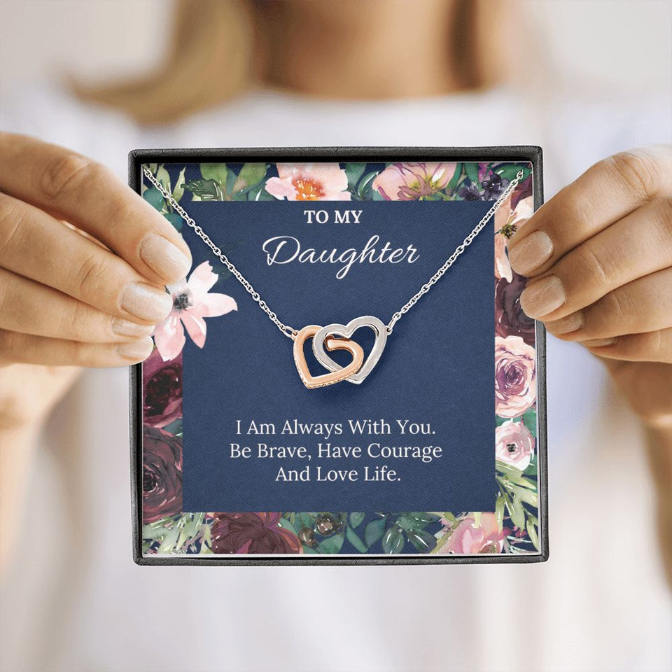Always With You - Interlocking Hearts Necklace For Daughter