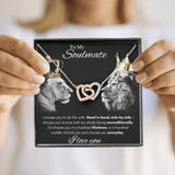 To My Soulmate - Interlocking Hearts Necklace - Hand in Hand Gift For Mom, necklace For Wife, Gift For Mother's Day