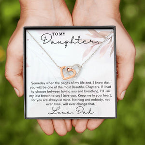 Most Beautiful Chapter Of My Life - Interlocking Hearts Necklace For Daughter